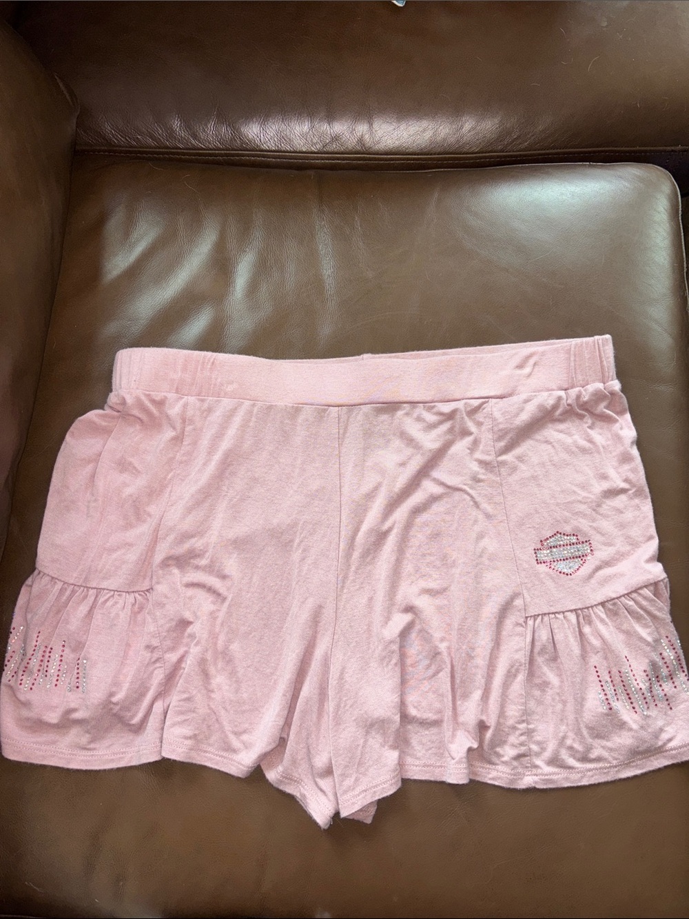 Harley-Davidson Pink Rhinestone Shorts looks like skort